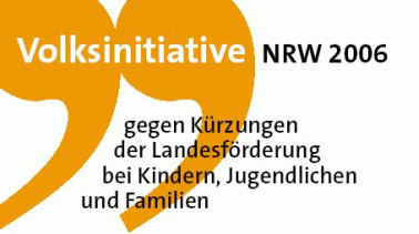 Banner Volksinitiative NRW 2006 mit Link zum Auftritt